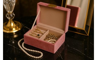 Szkatułka na biżuterię różowa 144864