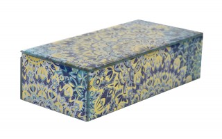 Szkatułka na biżuterię szklana niebieska 20x9,5x5,5 cm