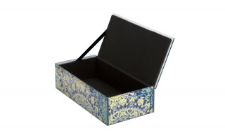 Szkatułka na biżuterię szklana niebieska 20x9,5x5,5 cm