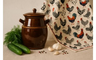 Beczka ceramiczna 5 L hermetyczna brąz