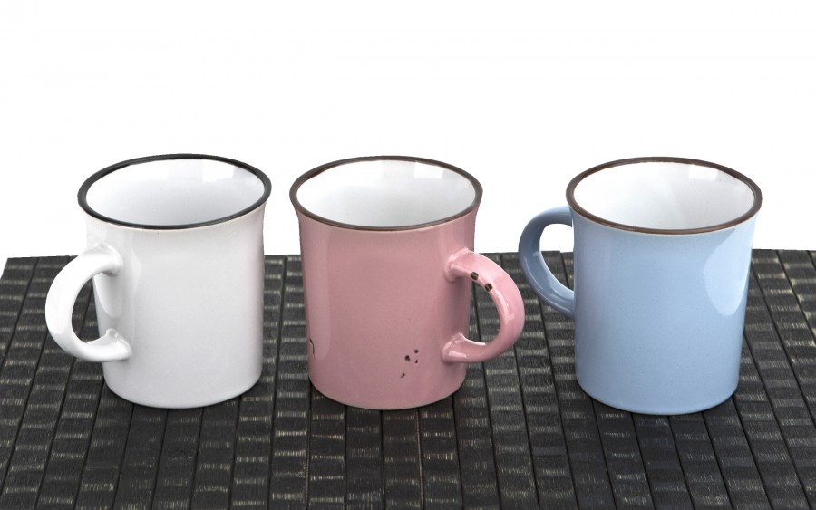 Kubek ceramiczny 320 ml Garnuszek różowo-biały