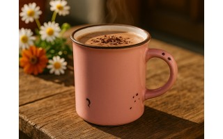 Kubek ceramiczny 320 ml Garnuszek różowo-biały