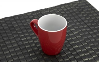 Kubek ceramiczny 320 ml czerwono-biały