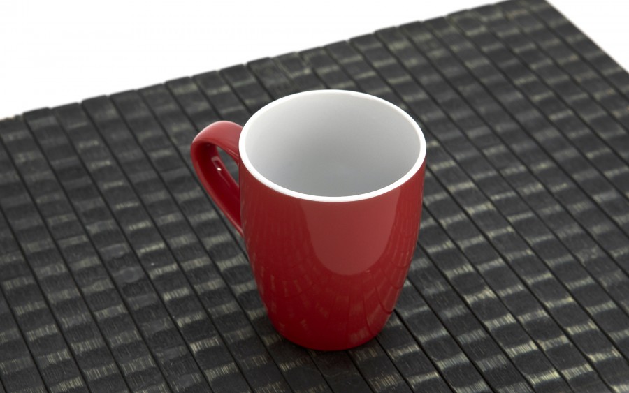 Kubek ceramiczny 320 ml czerwono-biały