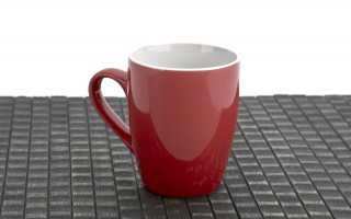 Kubek ceramiczny 320 ml czerwono-biały