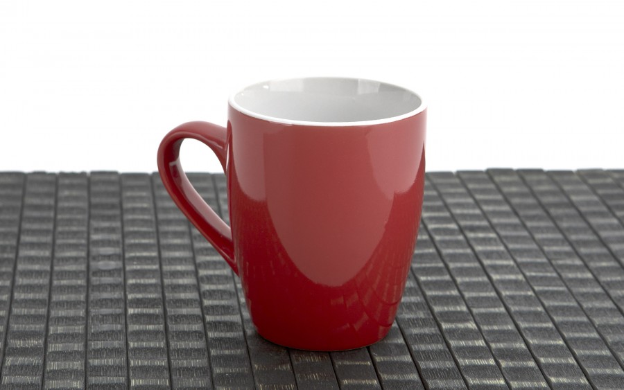Kubek ceramiczny 320 ml czerwono-biały