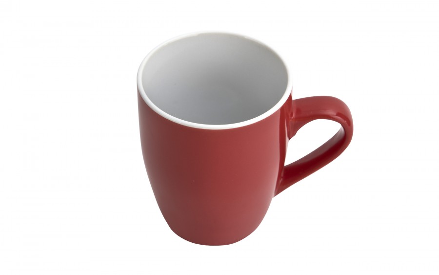 Kubek ceramiczny 320 ml czerwono-biały