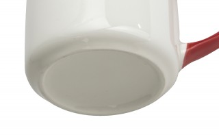 Kubek ceramiczny 400 ml Garnuszek kremowo-czerwony