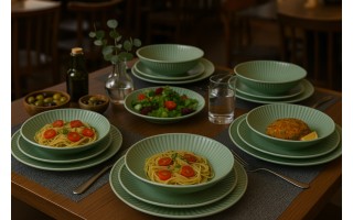 Talerz głęboki 21,5 cm Dalia Zielona