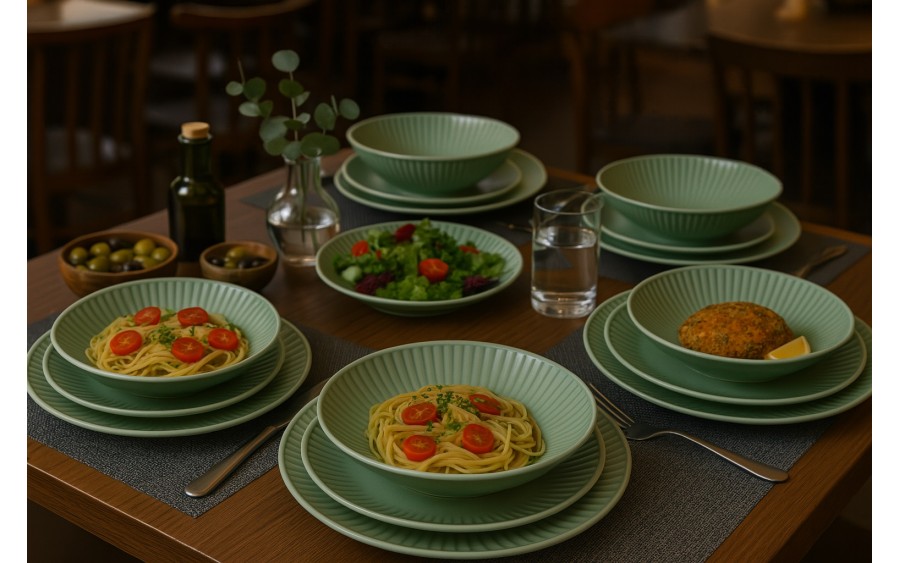 Talerz głęboki 21,5 cm Dalia Zielona