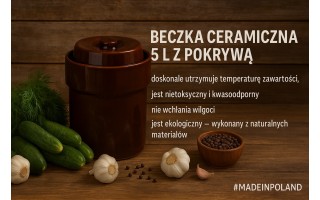 Beczka ceramiczna 5 L hermetyczna brąz 3064