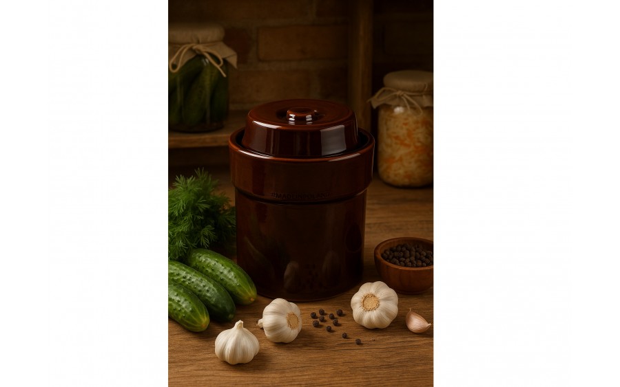 Beczka ceramiczna 5 L hermetyczna brąz 3064