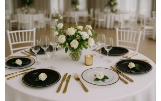 Talerz dekoracyjny plastikowy 33 cm przeźr.-czarny 160489