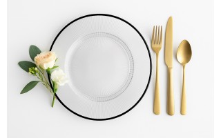 Talerz dekoracyjny plastikowy 33 cm przeźr.-czarny 160489