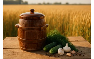 Beczka ceramiczna 3 L hermetyczna brąz