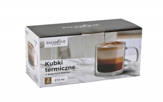 Komplet 2 kubków termicznych 215 ml z podwójną ścianką