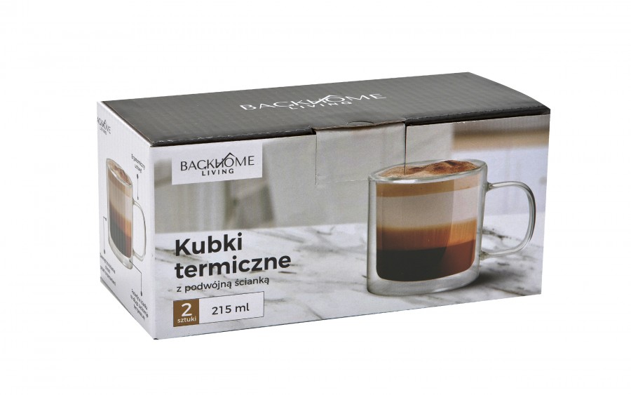 Komplet 2 kubków termicznych 215 ml z podwójną ścianką