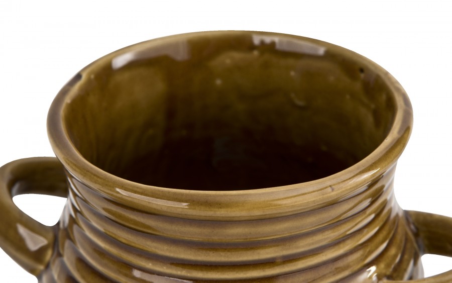 Pojemnik ceramiczny 3,5 L na ogórki ze szczypcami Smacznego 3170 miodowy