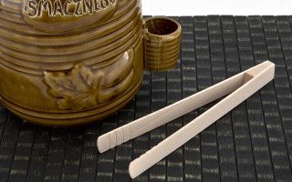 Pojemnik ceramiczny 3,5 L na ogórki ze szczypcami Smacznego 3170 miodowy