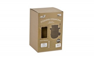 Pojemnik ceramiczny 3,5 L na ogórki ze szczypcami Smacznego 3170 miodowy