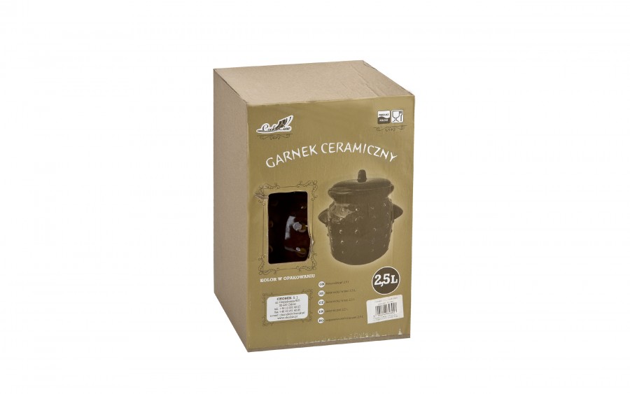Garnek ceramiczny 2,5 L brąz 3453