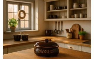 Kamionkowa maselniczka z pokrywką