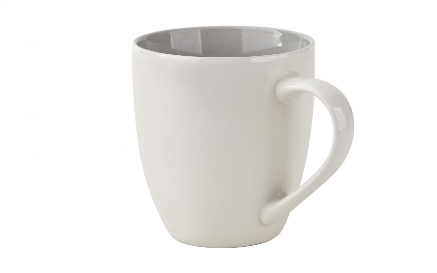 Kubek porcelanowy 470 ml Biały - jasno szary
