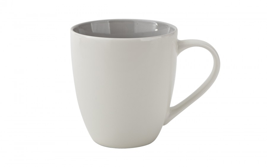 Kubek porcelanowy 470 ml Biały - jasno szary