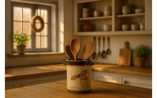 Garnek kamionkowy Żur malowany Kwiatek