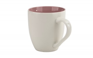 Kubek porcelanowy 470 ml Biały - różowy