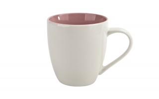 Kubek porcelanowy 470 ml Biały - różowy