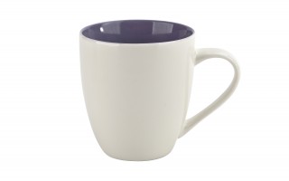 Kubek porcelanowy 470 ml Biały - fioletowy