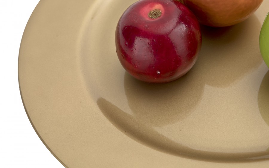 Talerz dekoracyjny plastikowy 33 cm złoty 160234