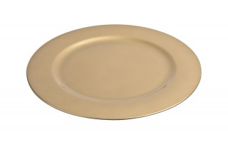 Talerz dekoracyjny plastikowy 33 cm złoty 160234