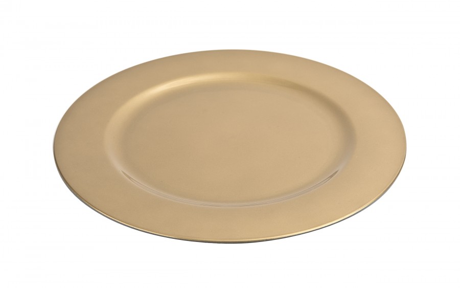 Talerz dekoracyjny plastikowy 33 cm złoty 160234