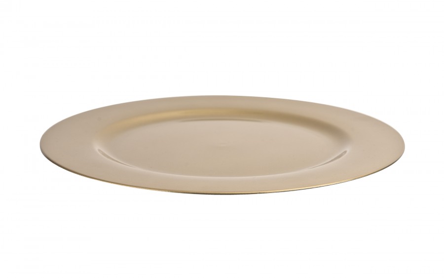 Talerz dekoracyjny plastikowy 33 cm złoty 160234