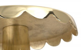 Patera ozdobna metalowa złota 24x24x13,5 cm mała