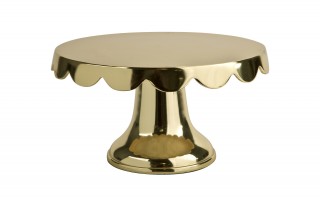 Patera ozdobna metalowa złota 24x24x13,5 cm mała