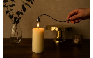 Gaśnik do świec srebrny metalowy 31cm