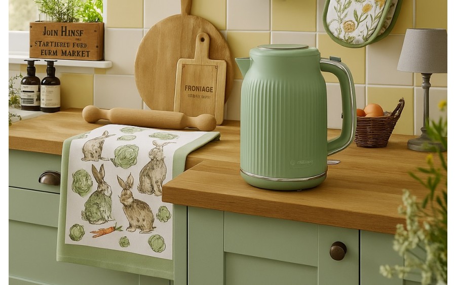 Czajnik elektryczny 1,7 L Vintage szałwiowy