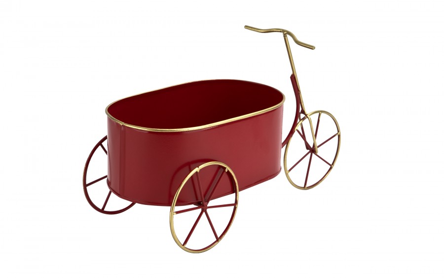 Doniczka osłonka Rowerek czerwony 37x14 cm