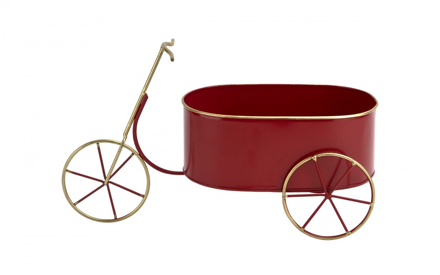 Doniczka osłonka Rowerek czerwony 37x14 cm