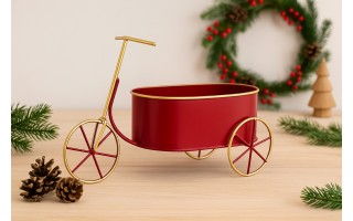 Doniczka osłonka Rowerek czerwony 37x14 cm