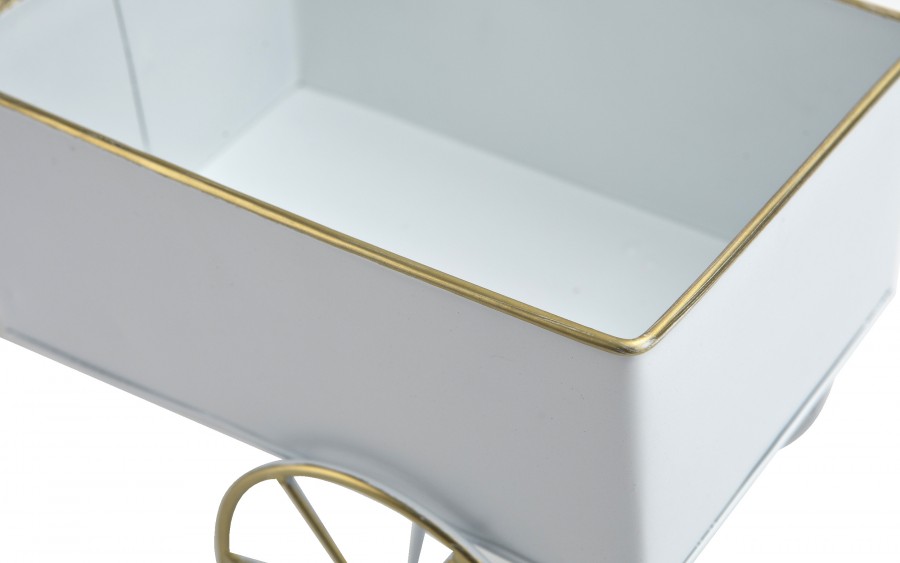 Doniczka osłonka Rowerek biały 32x13 cm