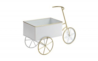 Doniczka osłonka Rowerek biały 32x13 cm