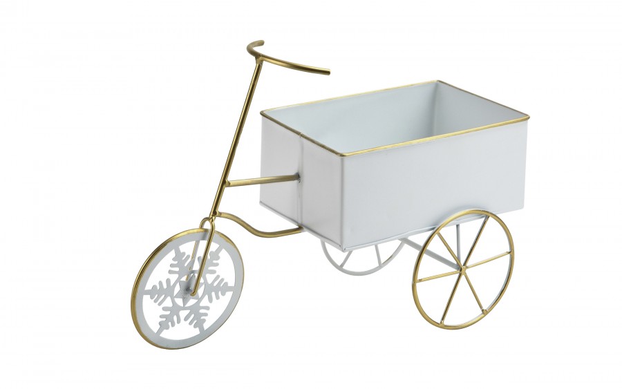 Doniczka osłonka Rowerek biały 32x13 cm