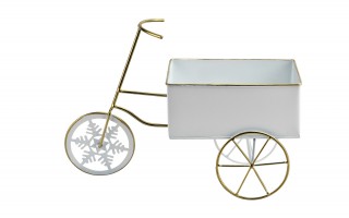 Doniczka osłonka Rowerek biały 32x13 cm