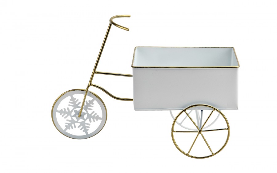 Doniczka osłonka Rowerek biały 32x13 cm