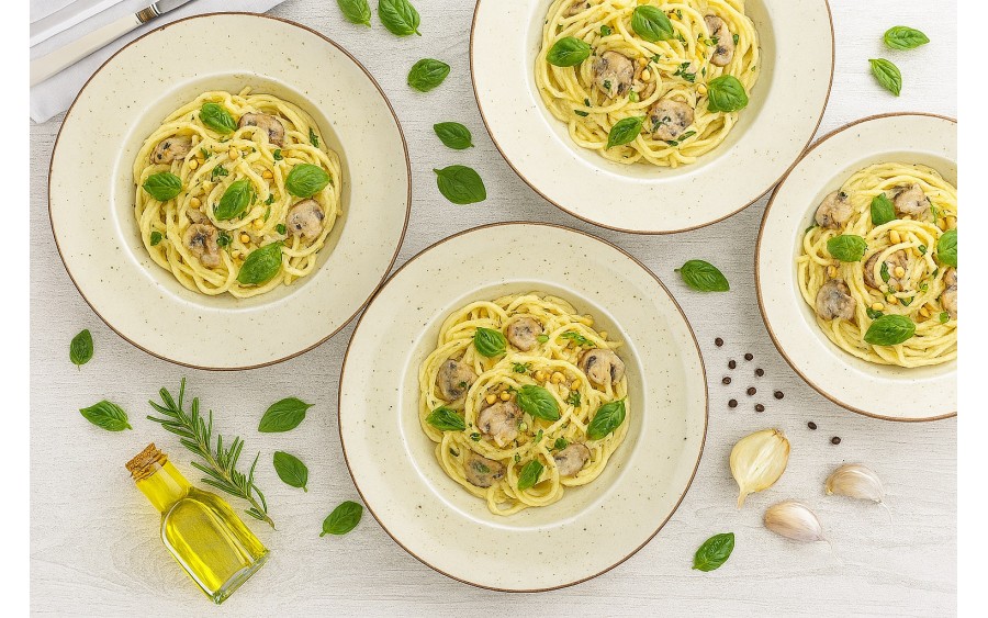 Talerz głęboki do pasty 24 cm Kaszub ART beżowy/budyń