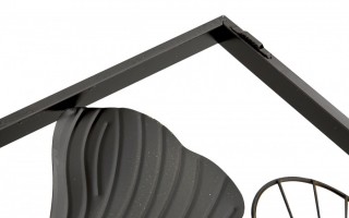 Dekoracja ścienna metalowa Liście srebrno - czarne 129384